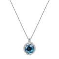 14K White Gold Pendant Necklace – 0.90 CT Diamonds & 11.92 CT Blue Topaz CDN011 STJ