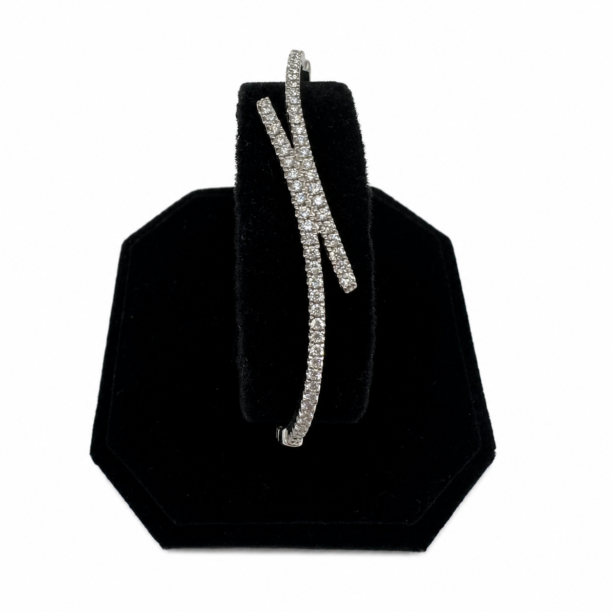 18K White Gold 1.13ct Diamond Bangle Bracelet IITJ