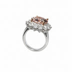 14K White Gold Oval Morganite & Diamond Ring – 5.93ct Morganite, 1.88ct Diamonds COLR009 INJJ