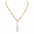 18K 2-Tone Gold Diamond Link Necklace – 0.65 CT NNJJ A48278N-1