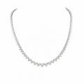 14K White Gold 12.00ct Natural Round Diamond Graduated Tennis Necklace – 17” DN0040 EZTJ