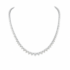 14K White Gold 12.00ct Natural Round Diamond Graduated Tennis Necklace – 17” DN0040 EZTJ