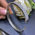 18K White Gold Diamond Bangle Bracelet with 6.55CT Round and Princess Cut Diamonds DBAN014TJJJ