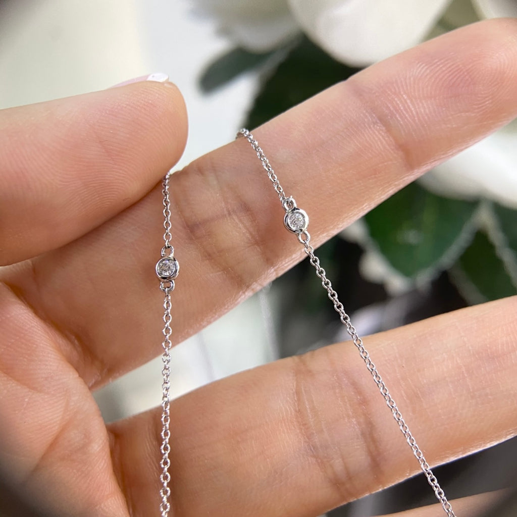 14K White Gold with 1.00ct in Diamonds Gorgeous Necklace as Moon style . DIER0145 N,TJJ