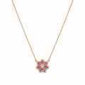 18KT Rose Gold Pink Sapphire & Diamond Necklace – SDP052 ITTI