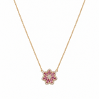 18KT Rose Gold Pink Sapphire & Diamond Necklace – SDP052 ITTI