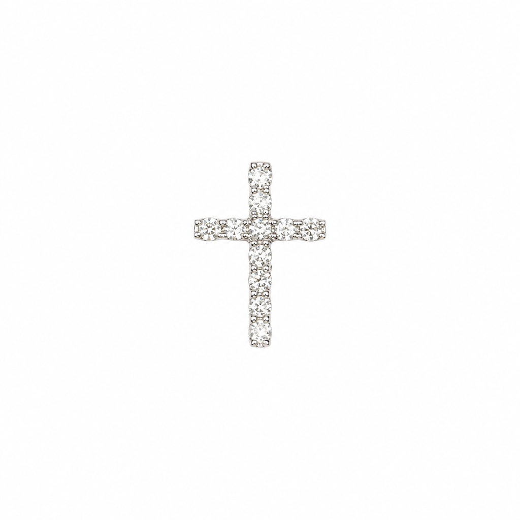 14K White Gold Diamond Cross Pendant – 0.37 CT Diamonds AP20132-001