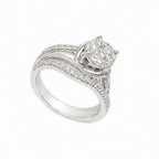 14K White Gold Engagement Ring & Wedding Band Set 0.50CT Diamonds RDER199 STJ