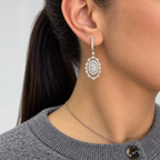 14K Two-Tone White & Rose Gold Diamond Earrings – 3.86 CT
