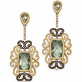 18K Yellow Gold Green Amethyst & Diamond Earrings – 47.31 CT NJJJ EA5916