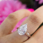 14K White Gold Pear Shape Lab-Grown Diamond Ring – 4.01CT F/VS2 DIER156 ILTJ