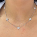 14K White Gold Diamond Flower Necklace – 2.15CT | DN022