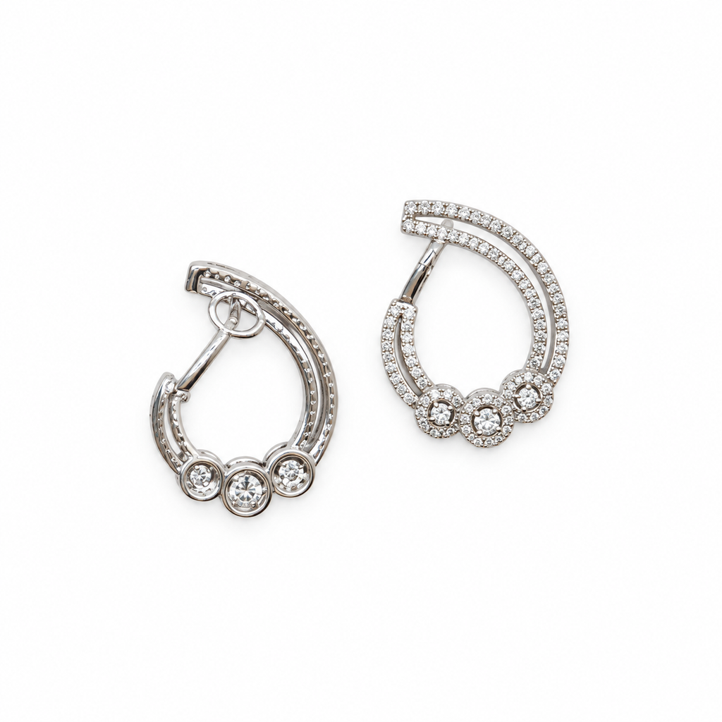 14K White Gold Diamond Earrings | 0.77ct Total Diamonds DC-E14459-1