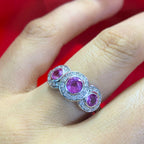 14K White Gold Pink Sapphire & Diamond Ring – 1.00CT Pink Sapphire / 0.40CT Diamonds | SDR045