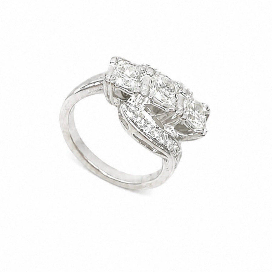 14K White Gold Diamond Ring – 1.25CT DR124 LJJ