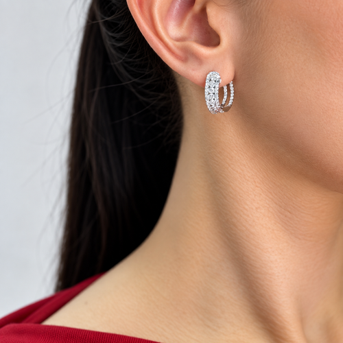 18K White Gold 2.23 CT Diamond Earrings  DIER093 ILJJ