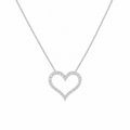 14K White Gold Heart Pendant Necklace – 2.16CT Round Diamonds DP112 GJJJ