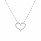 14K White Gold Heart Pendant Necklace – 2.16CT Round Diamonds DP112 GJJJ