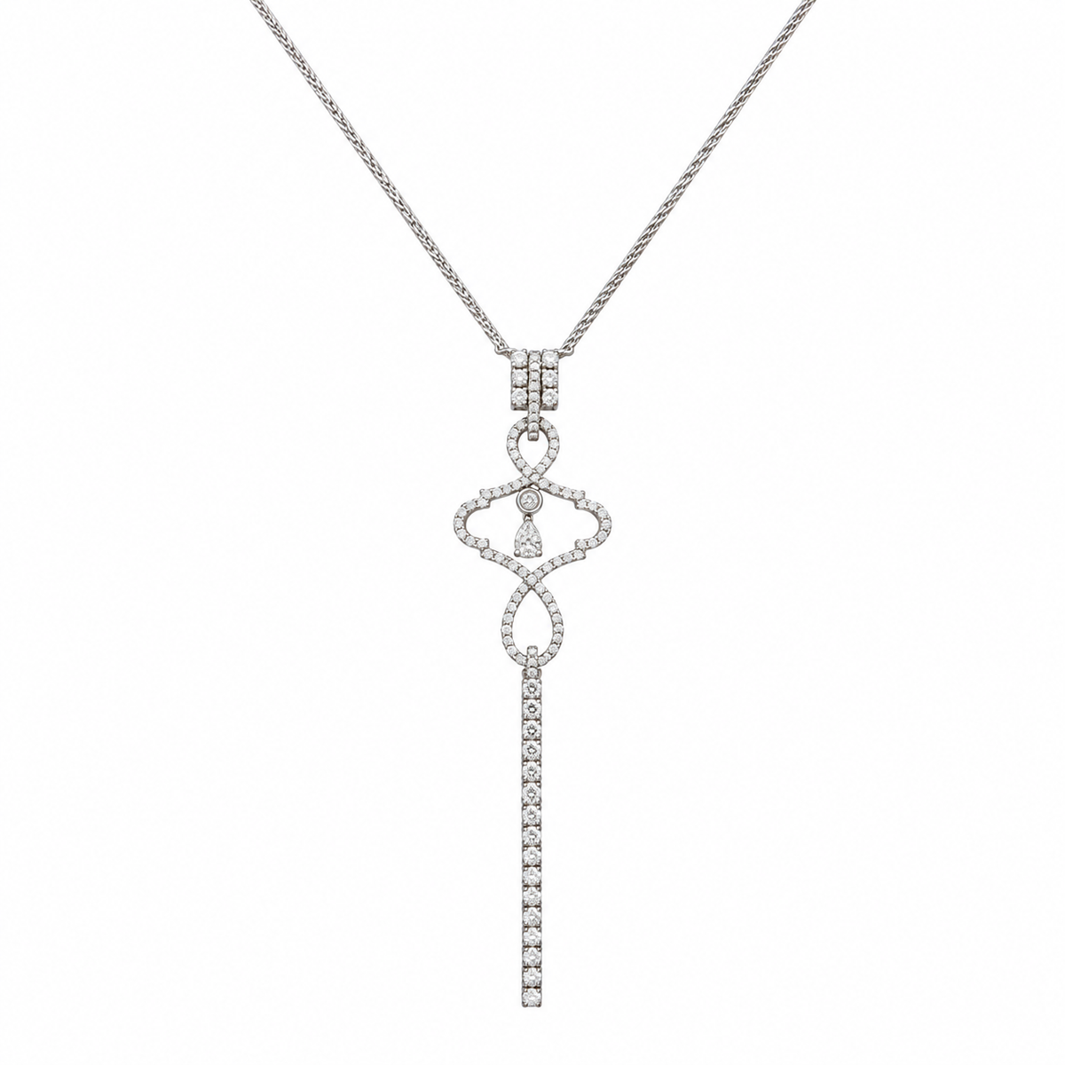 14K White Gold Diamond Pendant Necklace — 1.85CT DN0026 ITJJ