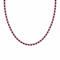 14K White Gold 31.00ct Oval Ruby & 0.55ct Diamond Necklace – 16.5” RDN018 GGTJ