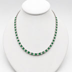 18K White Gold Emerald & Diamond Necklace – 10.26 CT Diamonds, 5.62 CT Emeralds EMDN025 ETJJ