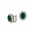 14K White Gold Emerald & Diamond Earrings — 5.76ct Emeralds, 1.80ct Diamonds EMER017 NZJJ