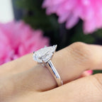 14K White Gold Pear Shape Lab-Grown Diamond Ring – 4.01CT F/VS2 DIER156 ILTJ