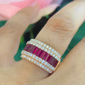 18K Rose Gold Emerald Cut Ruby & Diamond Ring – 2.74CT Ruby / 1.25CT Diamonds | RDR007