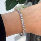 14K White Gold Lab Grown Oval Cut Diamond Bracelet with 12.42CT Diamonds DB0109 GLJJ