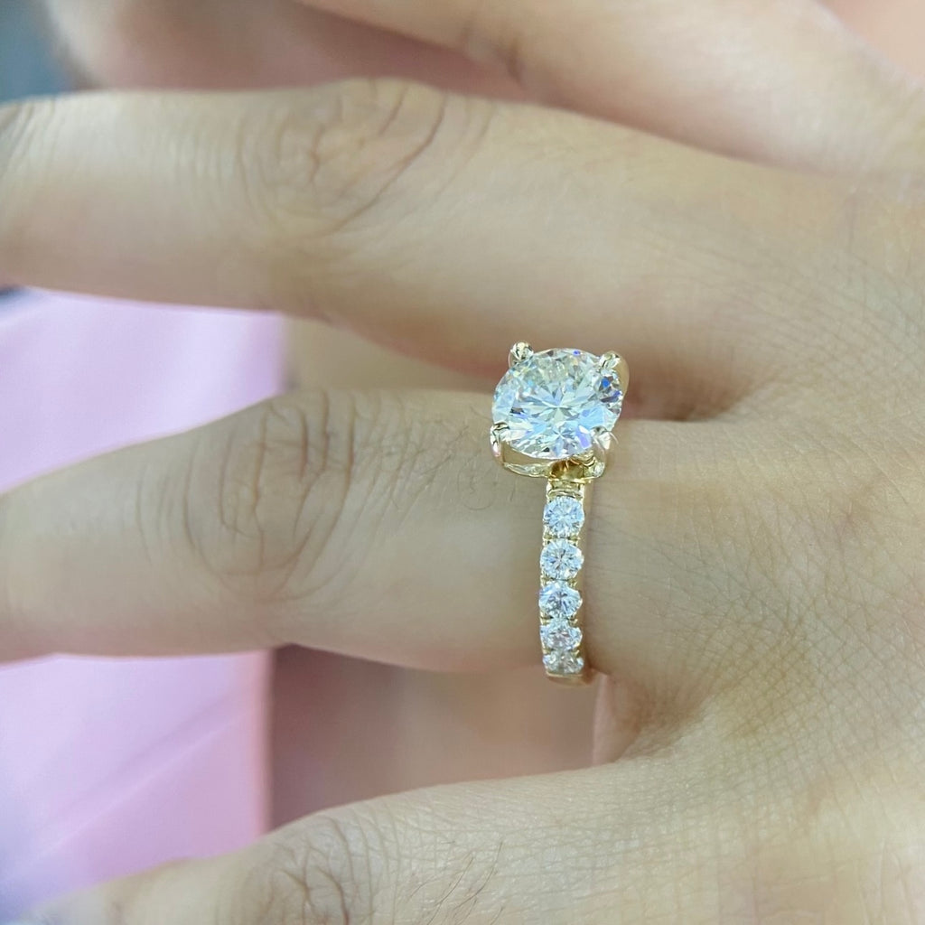 14K Yellow Gold Diamond Ring – 2.01CT Center / 0.70CT Side Diamonds F/SI1 | RDER017
