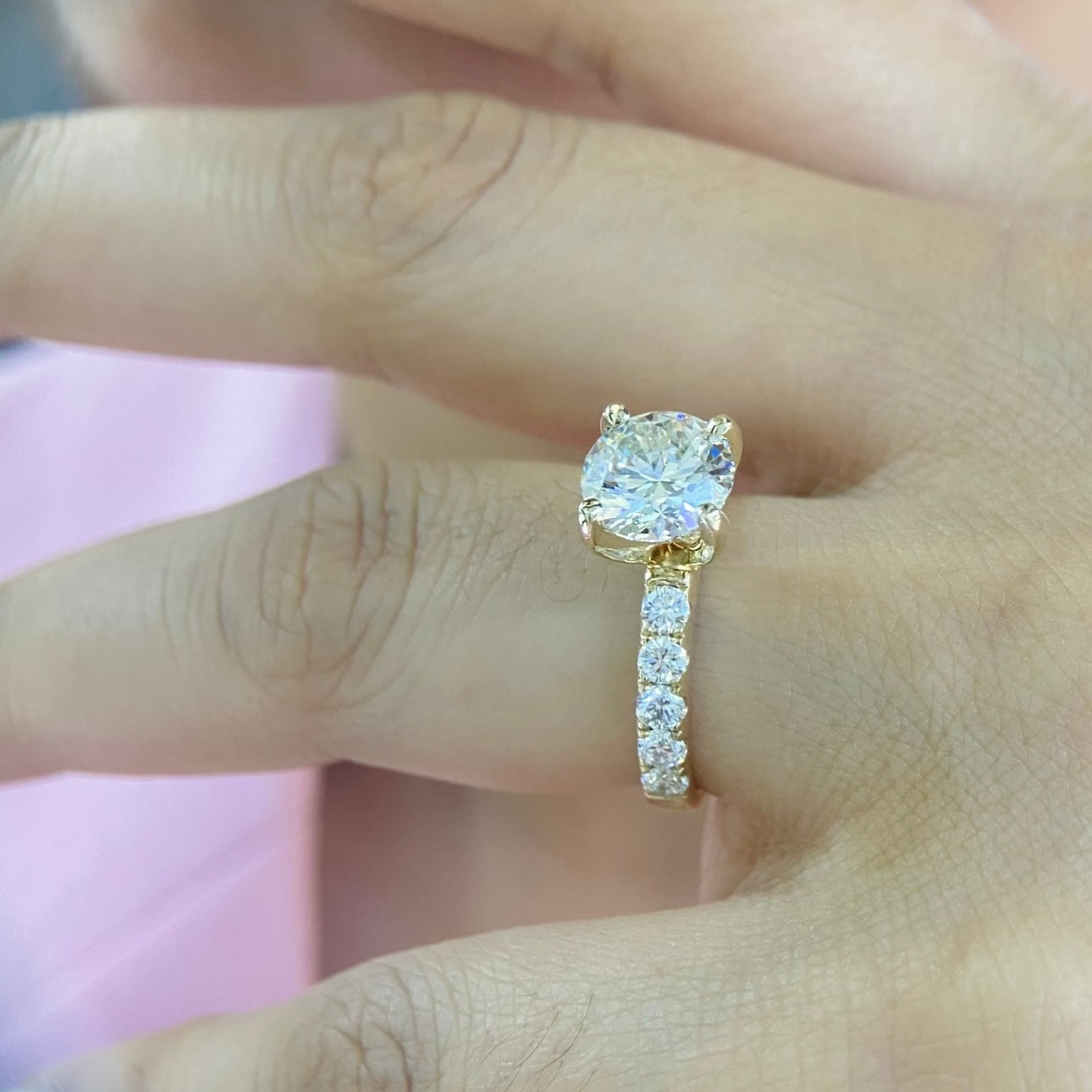 14K Yellow Gold Diamond Ring – 2.01CT Center / 0.70CT Side Diamonds F/SI1 | RDER017