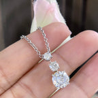 14K White Gold 3 stone Diamond Pendant DP045 ZJJJ