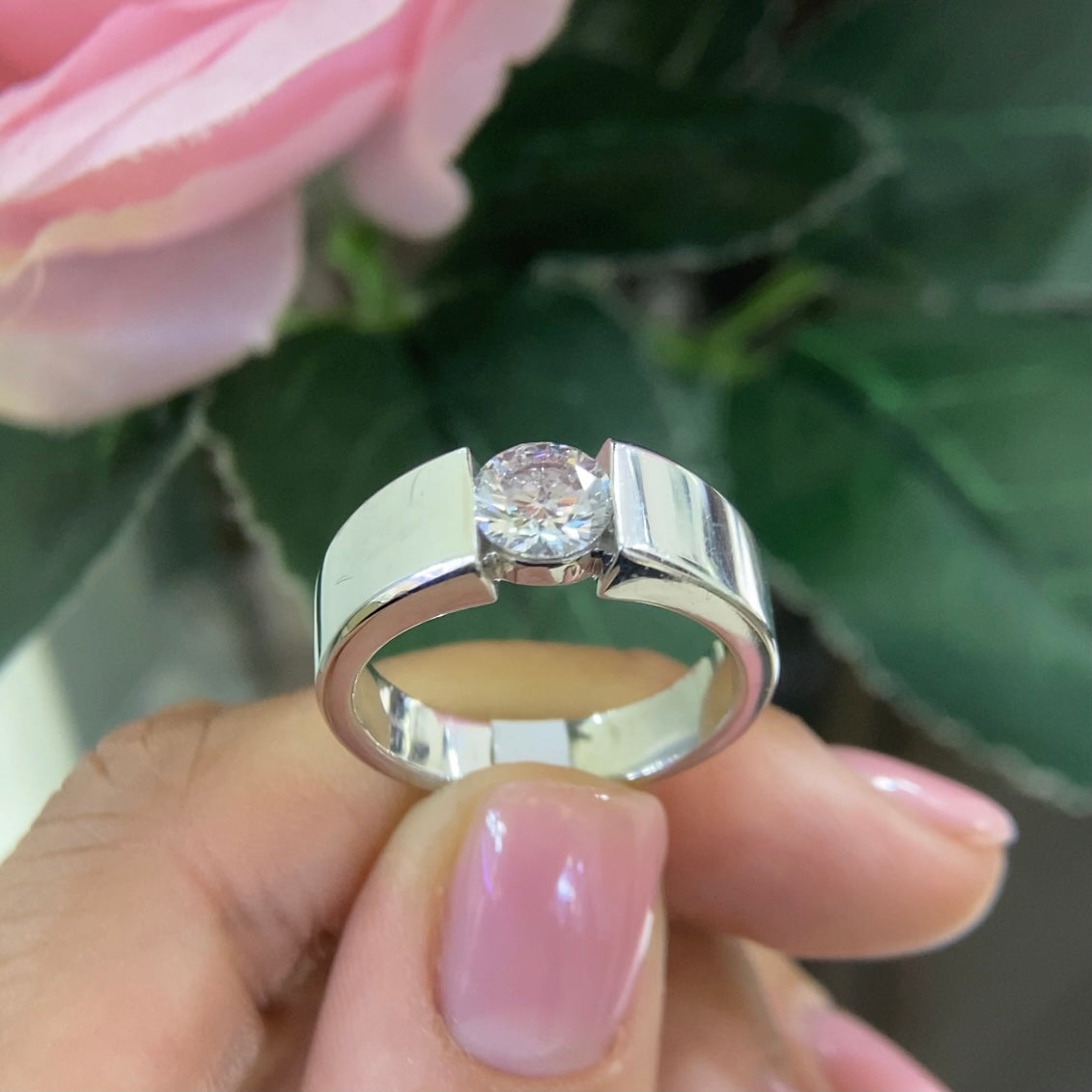 14K White Gold 1.08CT CE Diamond Ring  DR028 GTJJ