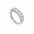 18K White Gold 3.12CT Emerald Cut Diamond Band Ring WF142095