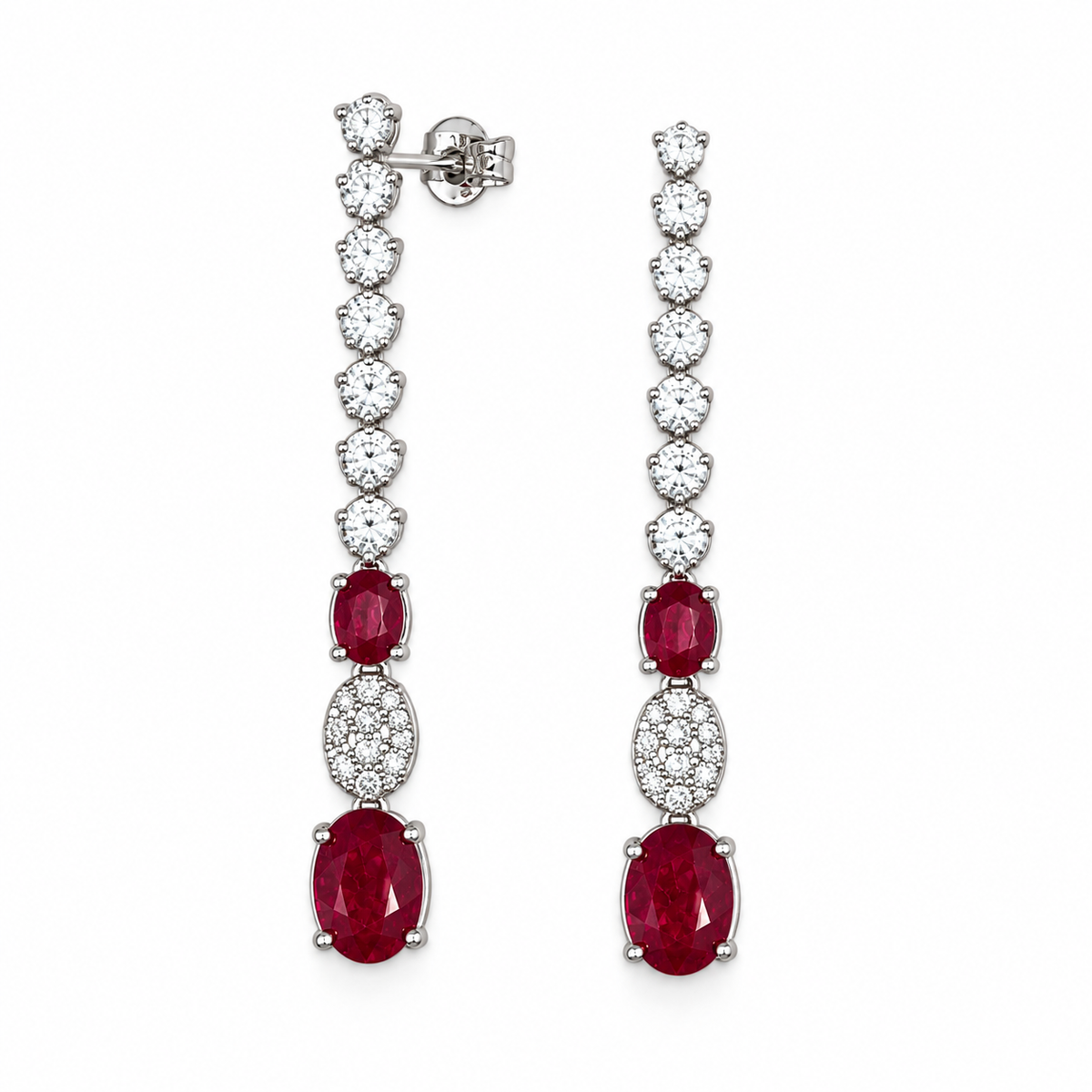 14K White Gold 4.39ct Ruby & 0.99ct Diamond Earrings RUDER01 LTJ