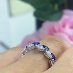 18K White Gold Ring with 2.24CT Sapphires & 1.87CT Diamonds | PJ39BS-1 NENT