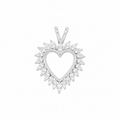 14K White Gold 0.80CT Diamond Pendant Necklace TJJ
