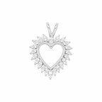 14K White Gold 0.80CT Diamond Pendant Necklace TJJ