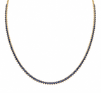 14K Yellow Gold Sapphire Tennis Necklace – 6.79 CT, 16 Inch PJN5293-SA1-004