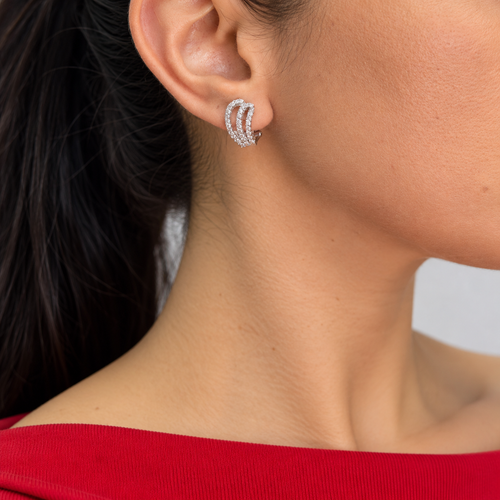 14K White Gold 0.80 Ct Diamond Earrings