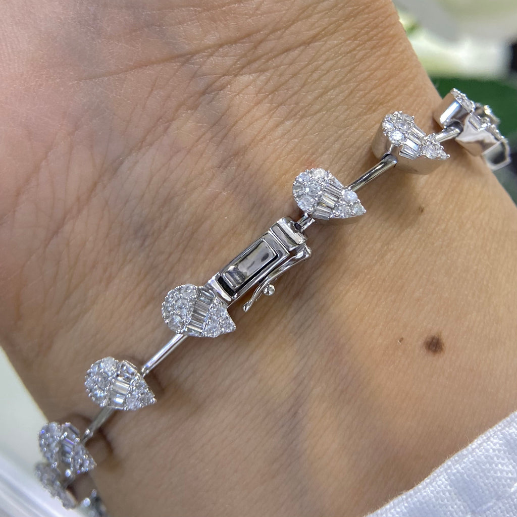 14K White Gold 2.65ct Diamond Bracelet SI F-G DB081 ISEJ