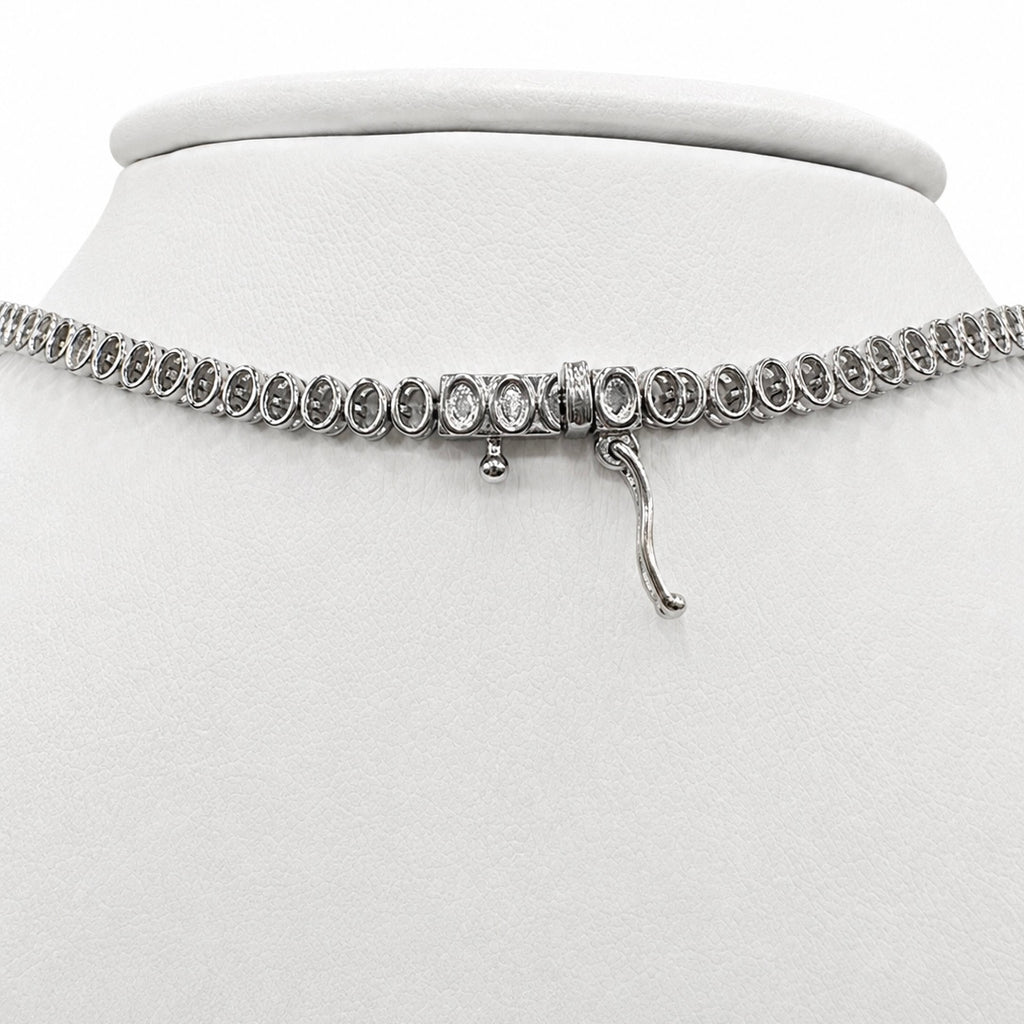 18K White Gold Emerald & Diamond Necklace – 10.26 CT Diamonds, 5.62 CT Emeralds EMDN025 ETJJ