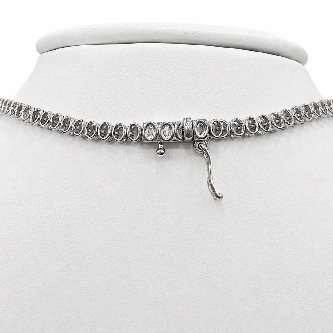 18K White Gold Emerald & Diamond Necklace – 10.26 CT Diamonds, 5.62 CT Emeralds EMDN025 ETJJ