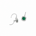 14K White Gold Emerald & Diamond Earrings – 1.16CT Emerald / 0.55CT Diamond COLER026 ITTJ