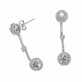 14K White Gold Lab Grown Diamond Drop Earrings 3.56ct