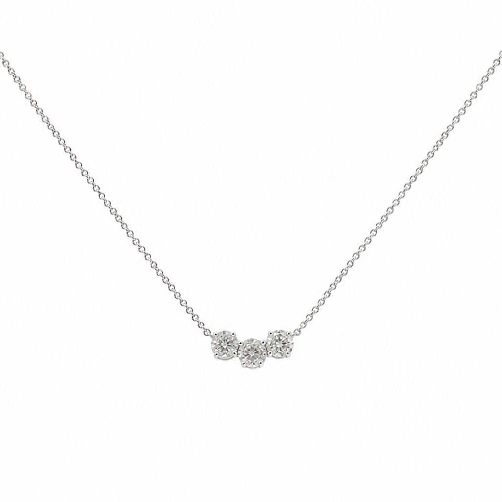14K White Gold 2.10 CT Clarity-Enhanced Round Diamond Pendant Necklace – 16” & 18” GNTJ