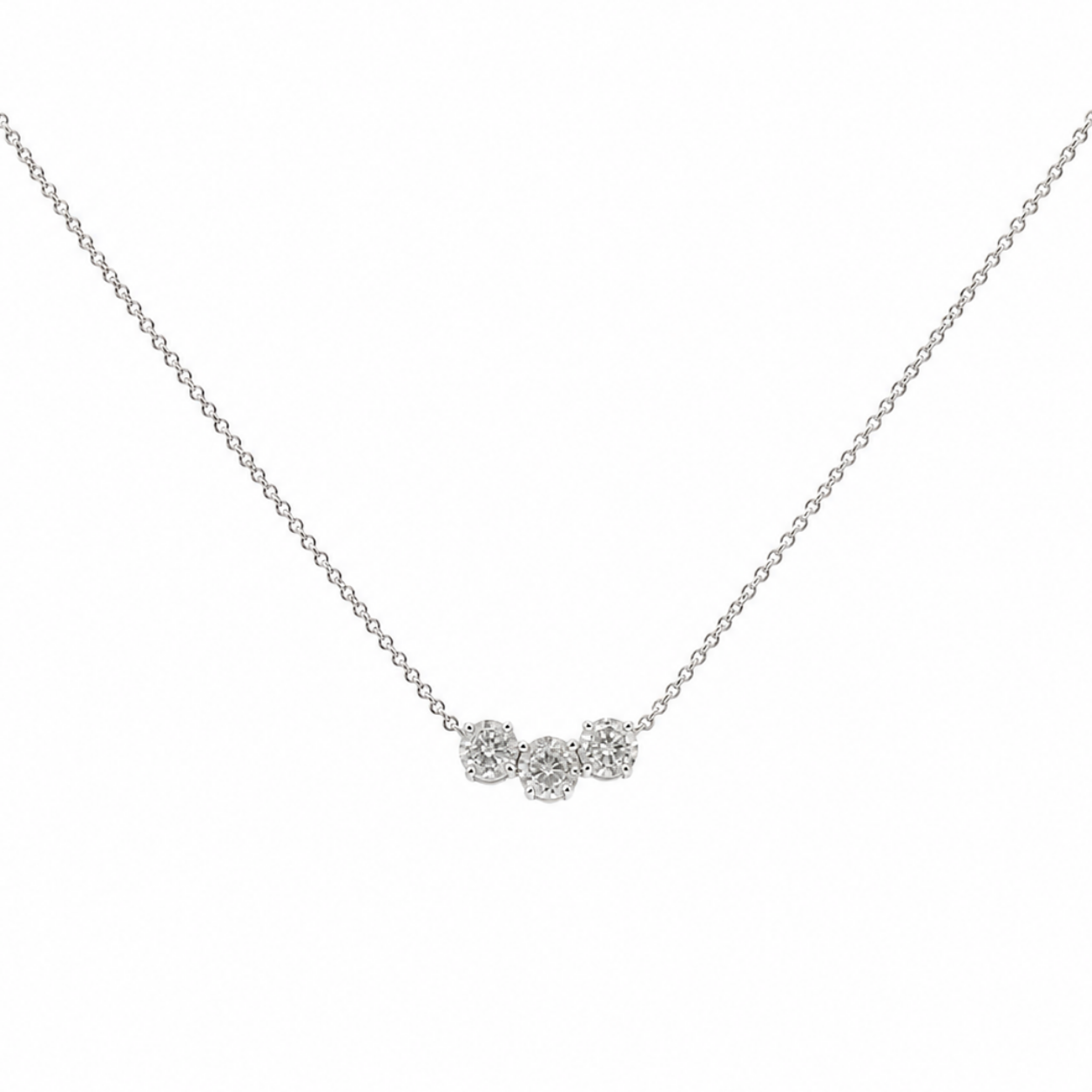 14K White Gold 2.10 CT Clarity-Enhanced Round Diamond Pendant Necklace – 16” & 18” GNTJ