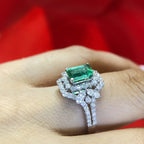 18K White Gold Natural Emerald & Diamond Ring – 1.25CT Emeralds / 1.11CT Diamonds | EMR009 ILJJ