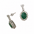 14K White Gold 4.03ct Emerald & 2.00ct Diamond Earrings EMER028 ISJJ