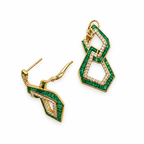 14K Yellow Gold Emerald & Diamond Earrings | 4.78ct Emeralds & 1.23ct Diamonds  PJE5871-EA-002